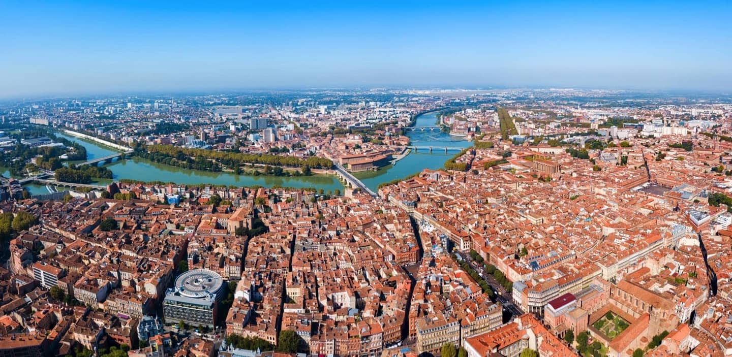 Vue aérienne de la ville de Toulouse
