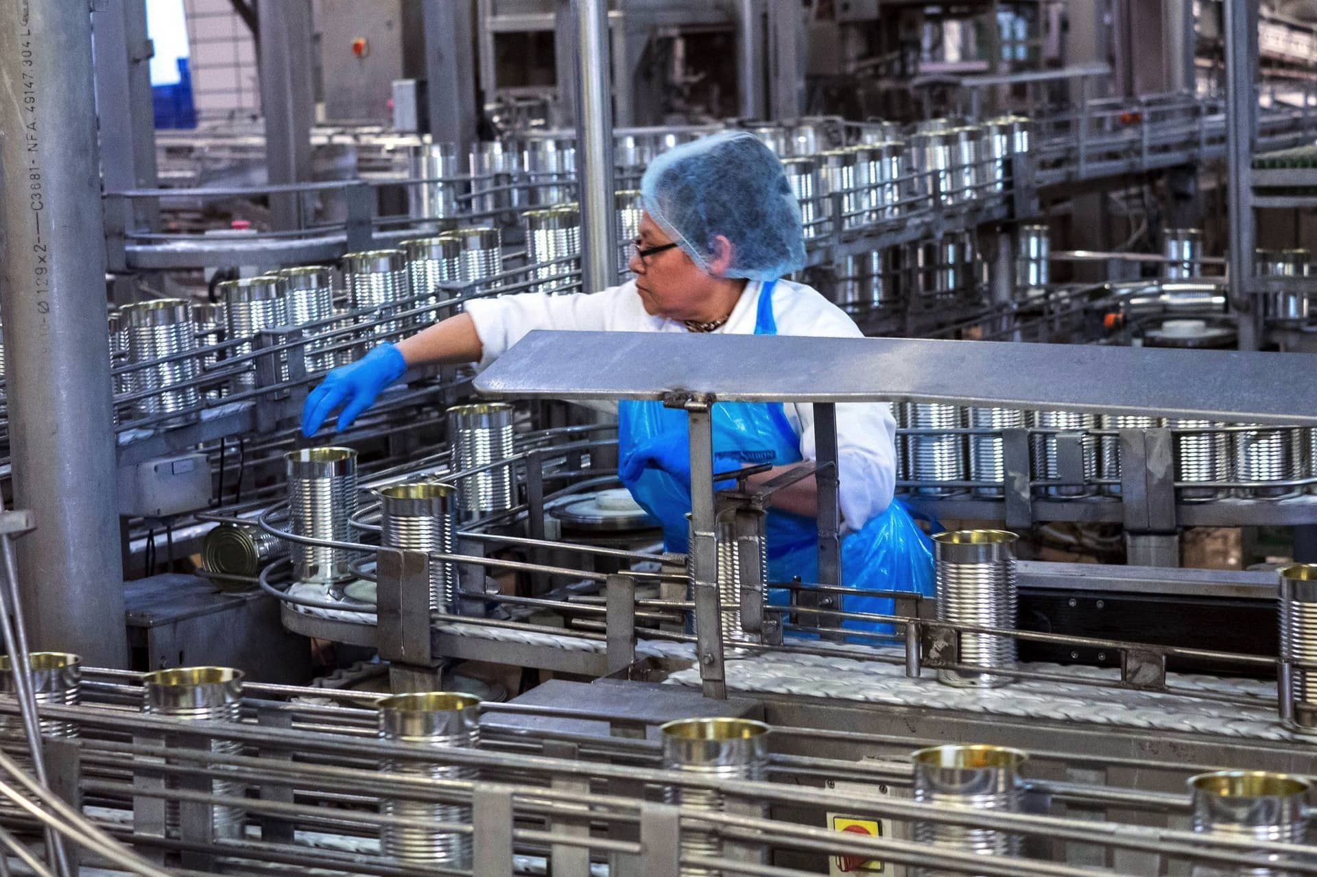 Chaine de production dans une conserverie